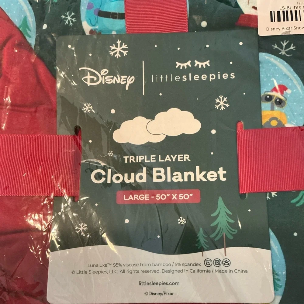 Disney Pixar‎ x Littlesleepies Snow Globes Cloud Blanket – Large 50” x 50” NWT